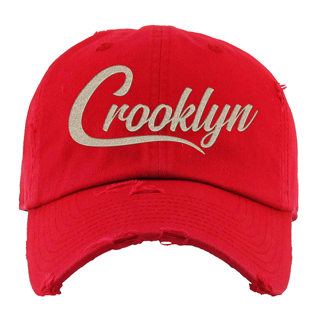 University Blue Summit White Low 1s Distressed Dad Hat | Crooklyn, Red