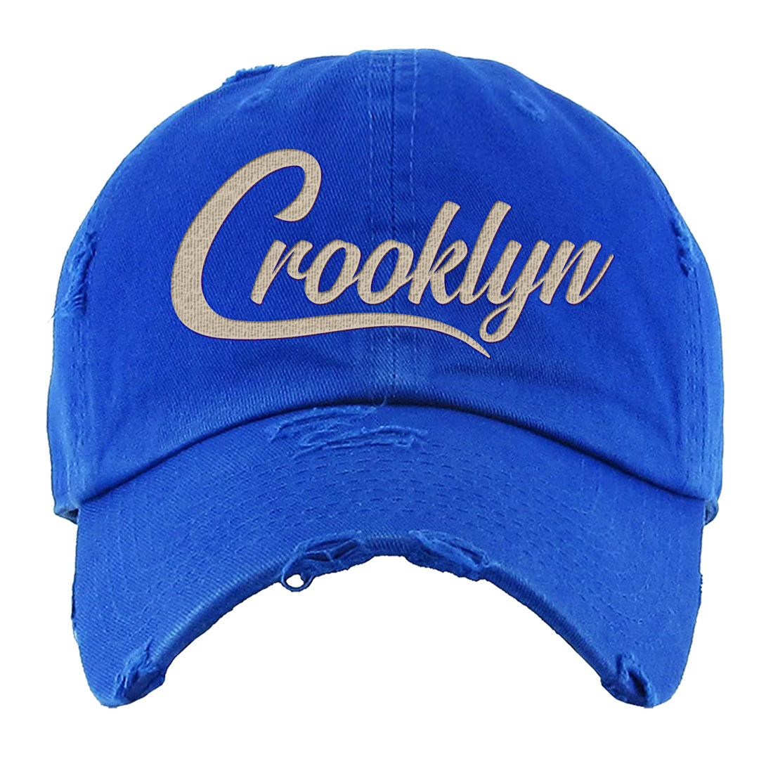 University Blue Summit White Low 1s Distressed Dad Hat | Crooklyn, Royal