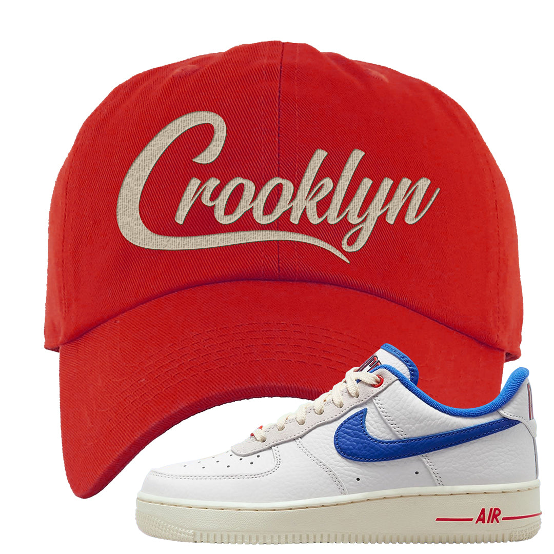 University Blue Summit White Low 1s Dad Hat | Crooklyn, Red