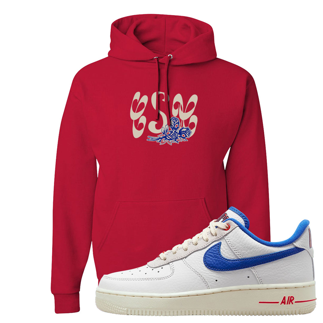 University Blue Summit White Low 1s Hoodie | Certified Sneakerhead, Red