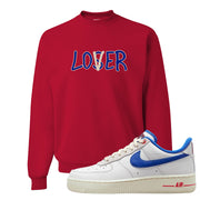 University Blue Summit White Low 1s Crewneck Sweatshirt | Lover, Red