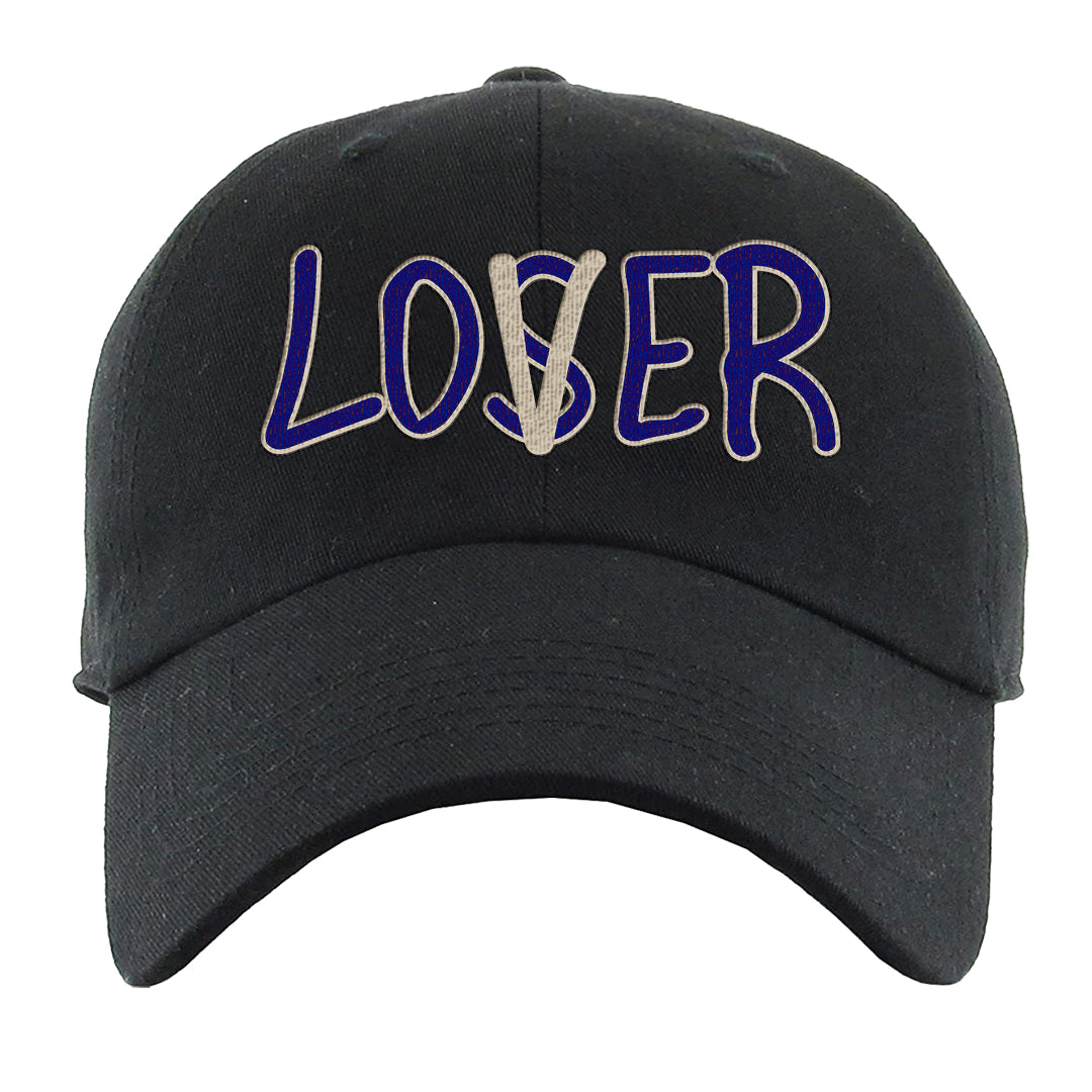 University Blue Summit White Low 1s Dad Hat | Lover, Black