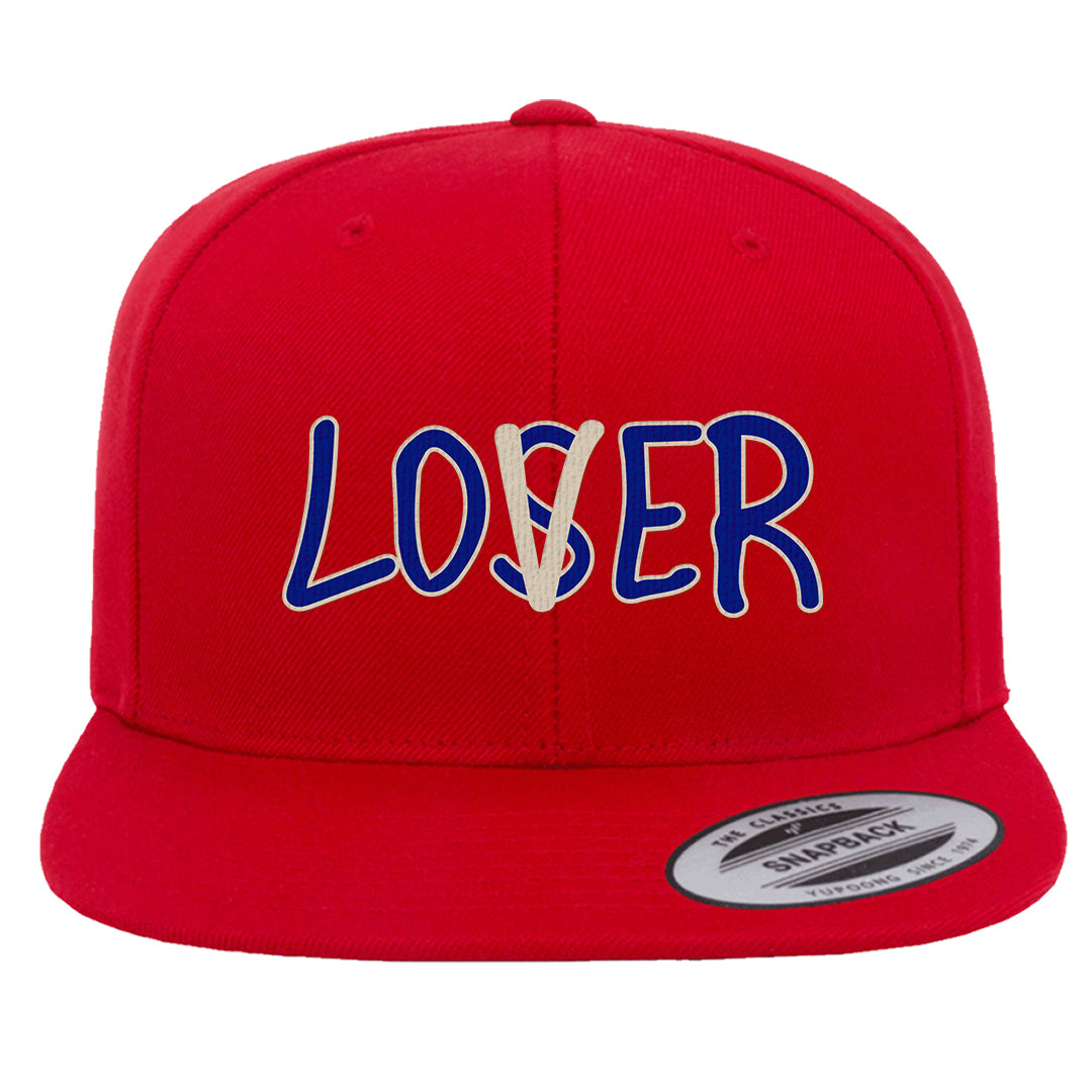 University Blue Summit White Low 1s Snapback Hat | Lover, Red