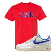 University Blue Summit White Low 1s T Shirt | Lover, Red