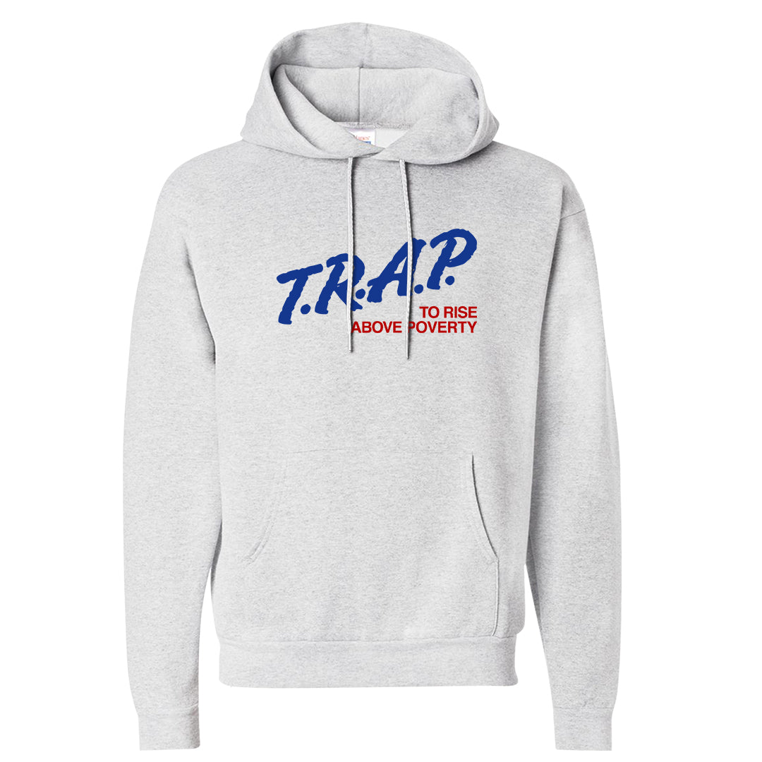 University Blue Summit White Low 1s Hoodie | Trap To Rise Above Poverty, Ash