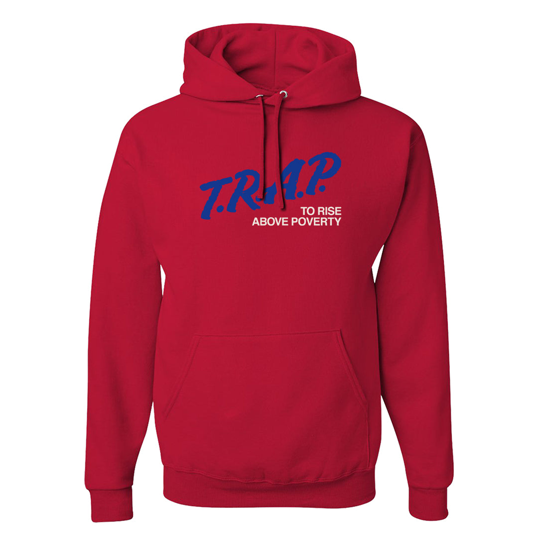 University Blue Summit White Low 1s Hoodie | Trap To Rise Above Poverty, Red