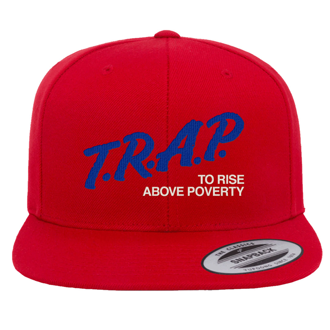 University Blue Summit White Low 1s Snapback Hat | Trap To Rise Above Poverty, Red