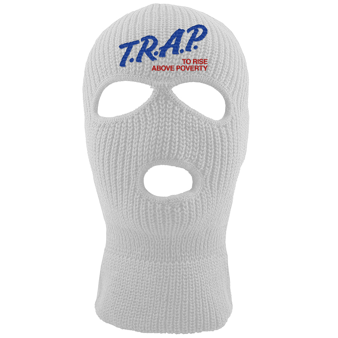 University Blue Summit White Low 1s Ski Mask | Trap To Rise Above Poverty, White