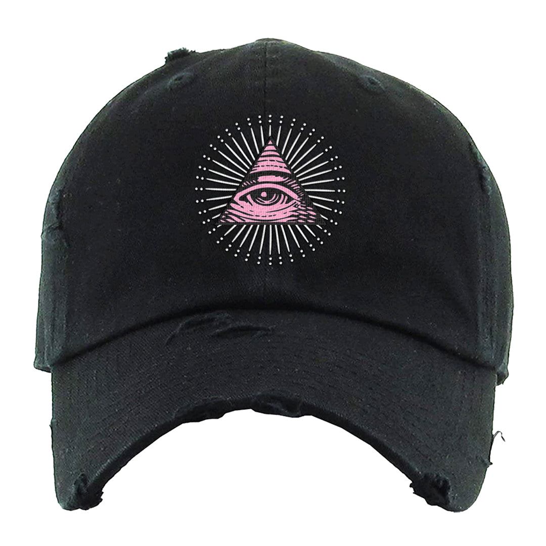Valentine's Day 2023 Low AF 1s Distressed Dad Hat | All Seeing Eye, Black