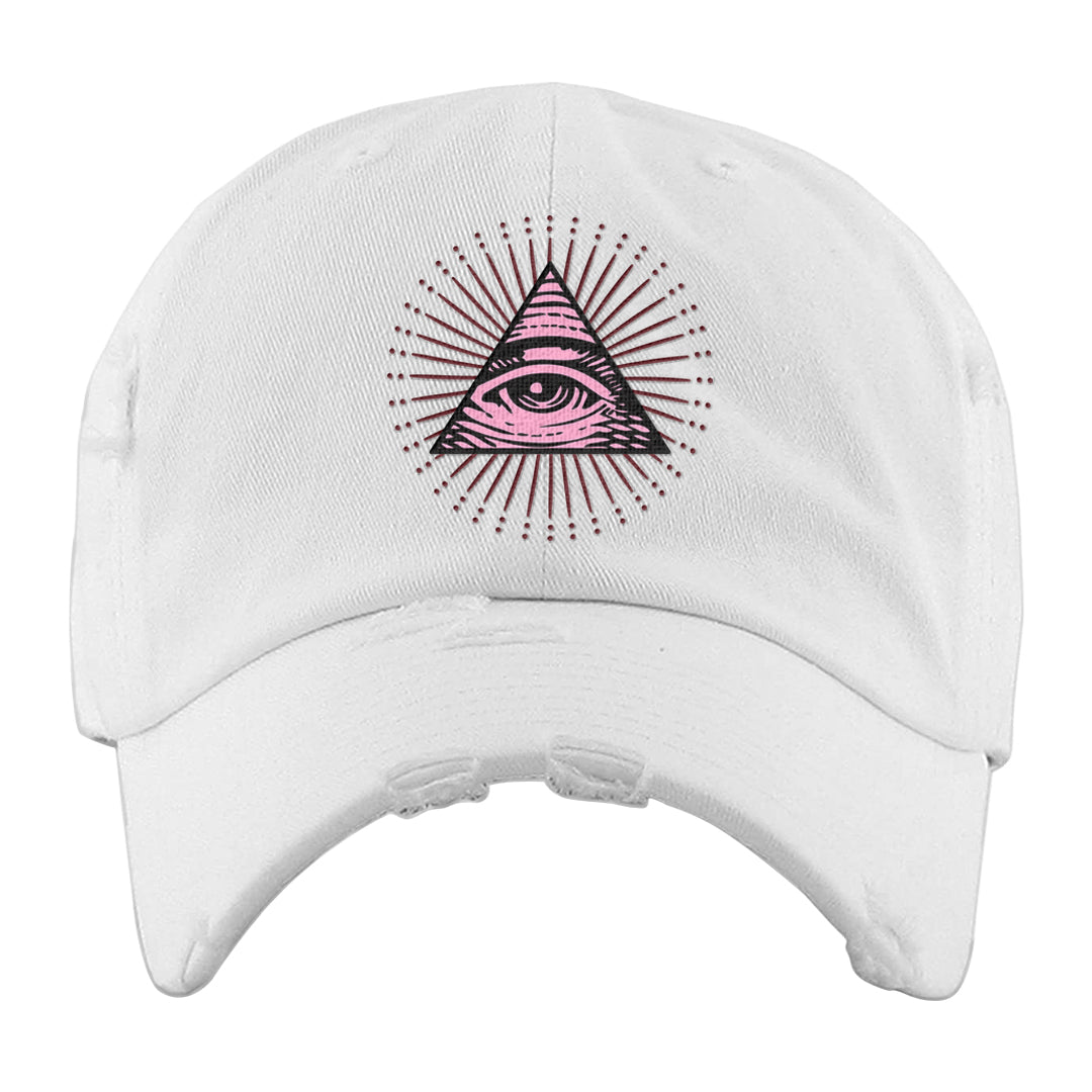 Valentine's Day 2023 Low AF 1s Distressed Dad Hat | All Seeing Eye, White