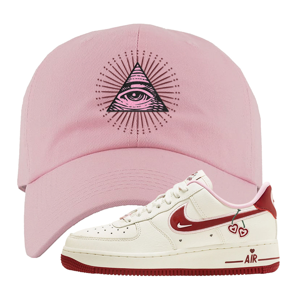 Valentine's Day 2023 Low AF 1s Dad Hat | All Seeing Eye, Light Pink