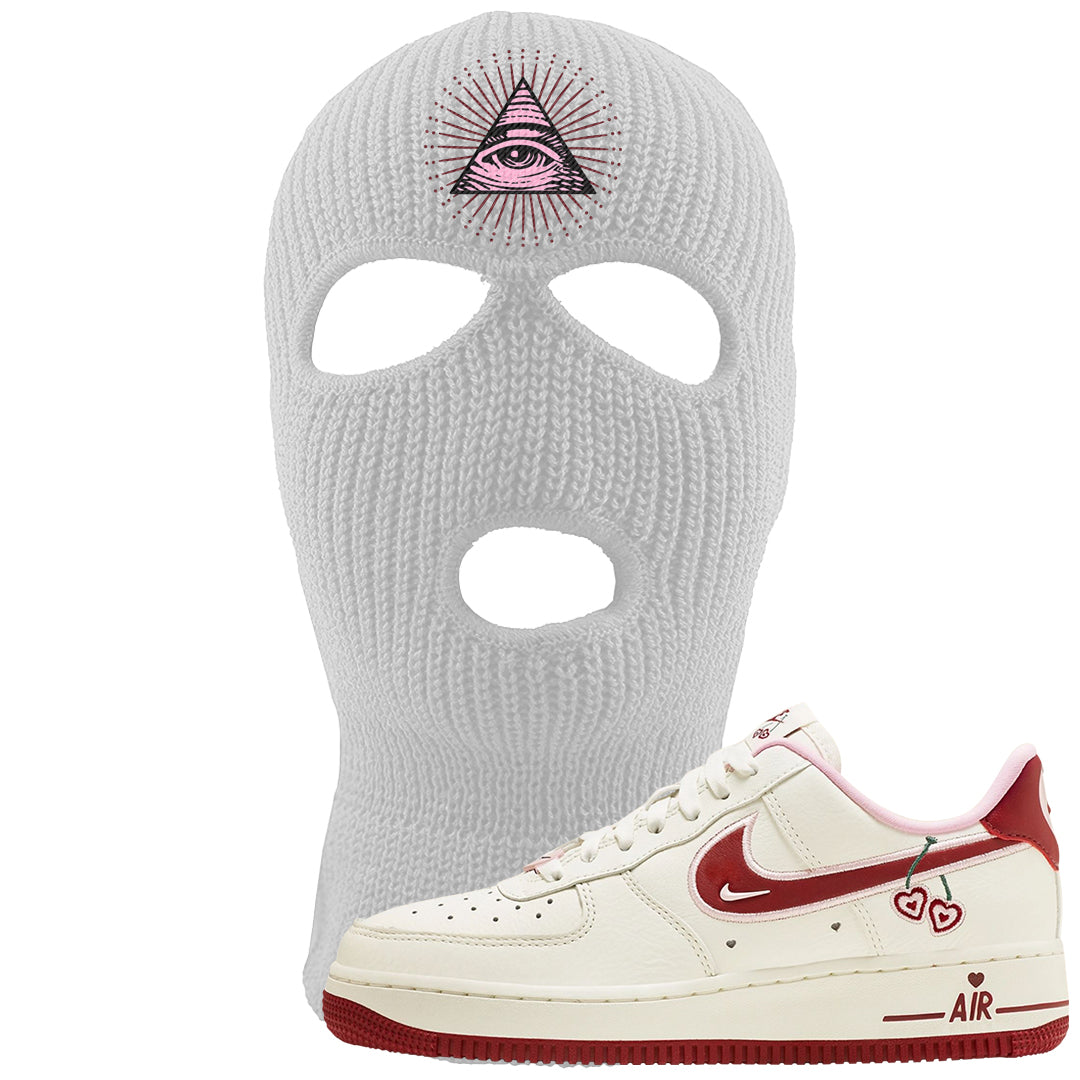 Valentine's Day 2023 Low AF 1s Ski Mask | All Seeing Eye, White