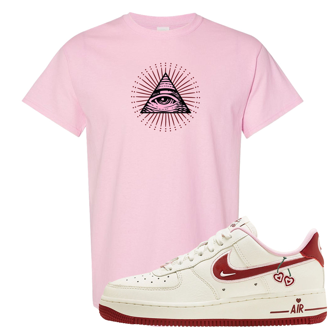 Valentine's Day 2023 Low AF 1s T Shirt | All Seeing Eye, Light Pink