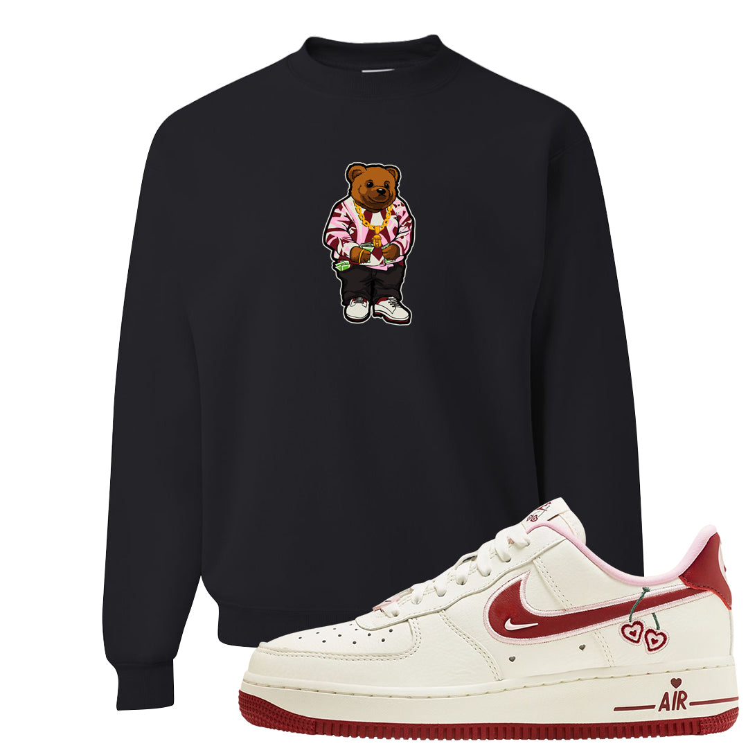 Valentine's Day 2023 Low AF 1s Crewneck Sweatshirt | Sweater Bear, Black