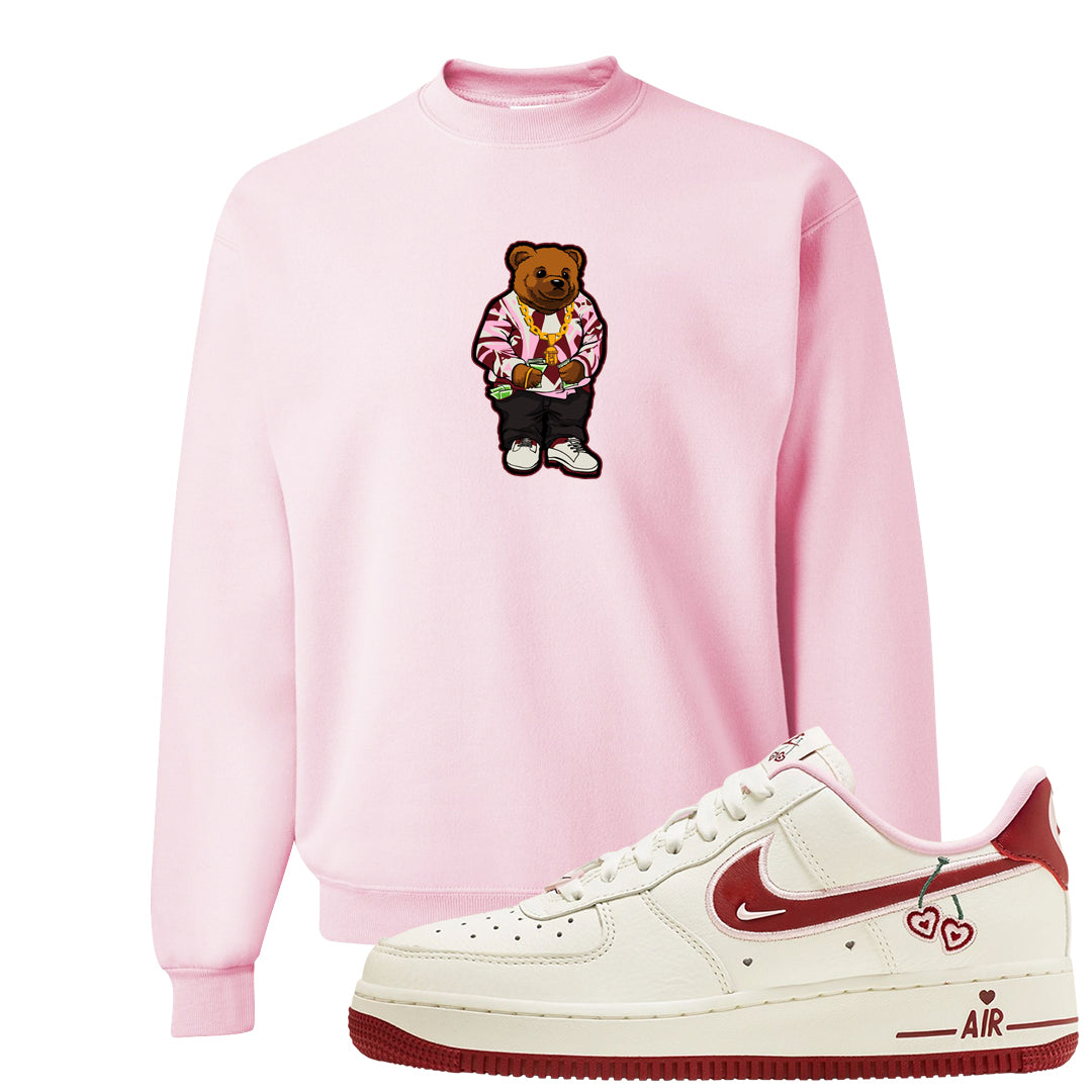 Valentine's Day 2023 Low AF 1s Crewneck Sweatshirt | Sweater Bear, Light Pink
