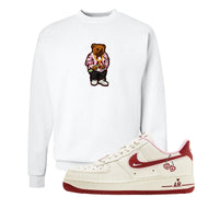 Valentine's Day 2023 Low AF 1s Crewneck Sweatshirt | Sweater Bear, White