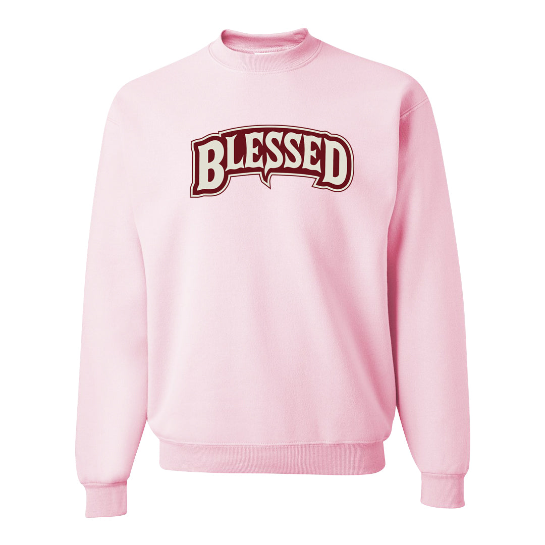 Valentine's Day 2023 Low AF 1s Crewneck Sweatshirt | Blessed Arch, Light Pink