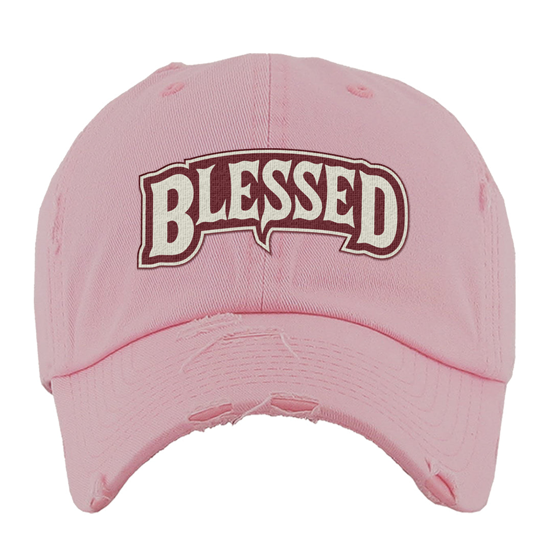 Valentine's Day 2023 Low AF 1s Distressed Dad Hat | Blessed Arch, Light Pink