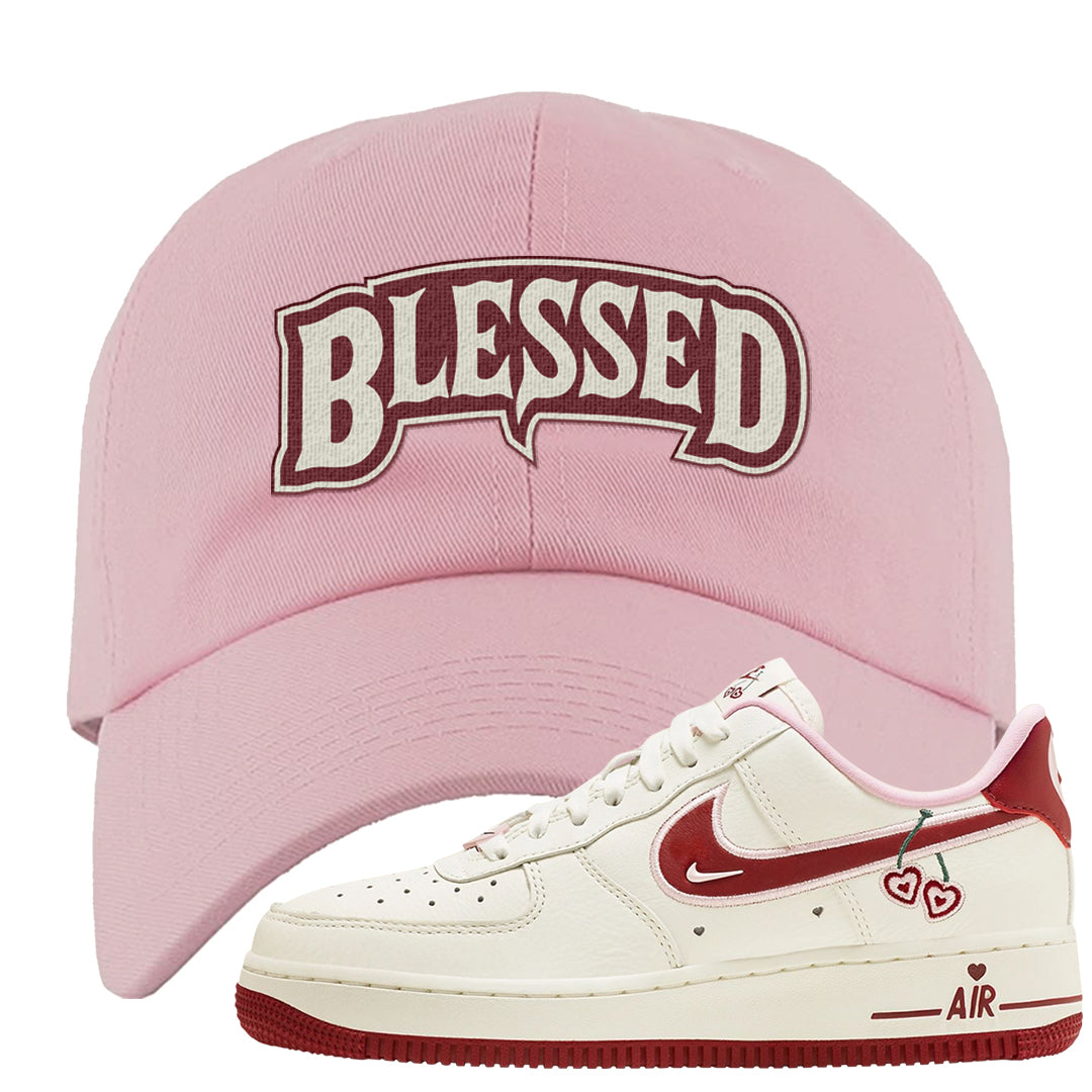 Valentine's Day 2023 Low AF 1s Dad Hat | Blessed Arch, Light Pink