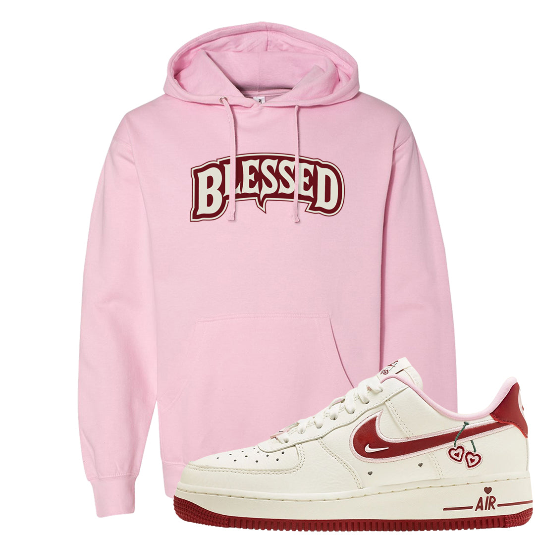 Valentine's Day 2023 Low AF 1s Hoodie | Blessed Arch, Light Pink