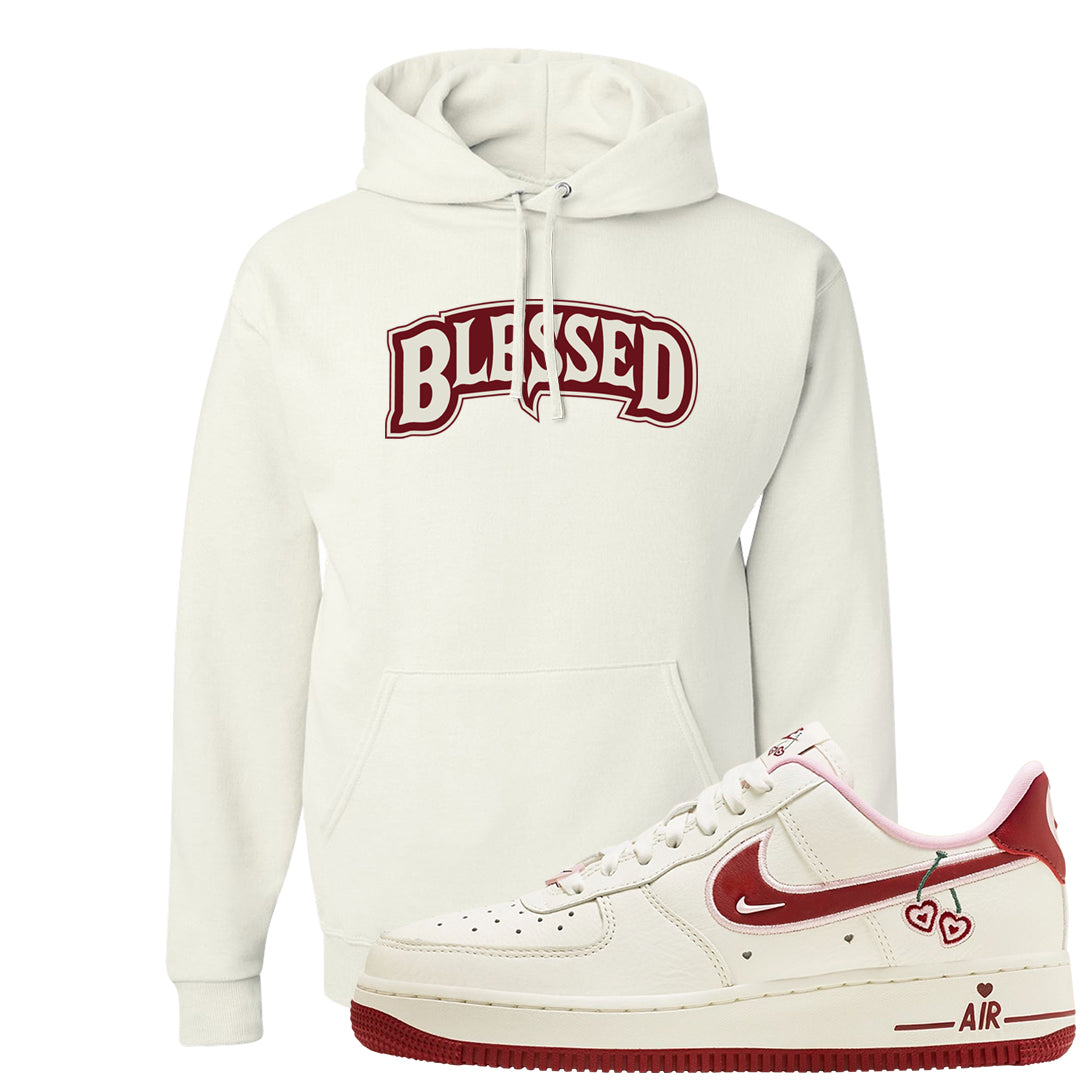 Valentine's Day 2023 Low AF 1s Hoodie | Blessed Arch, White