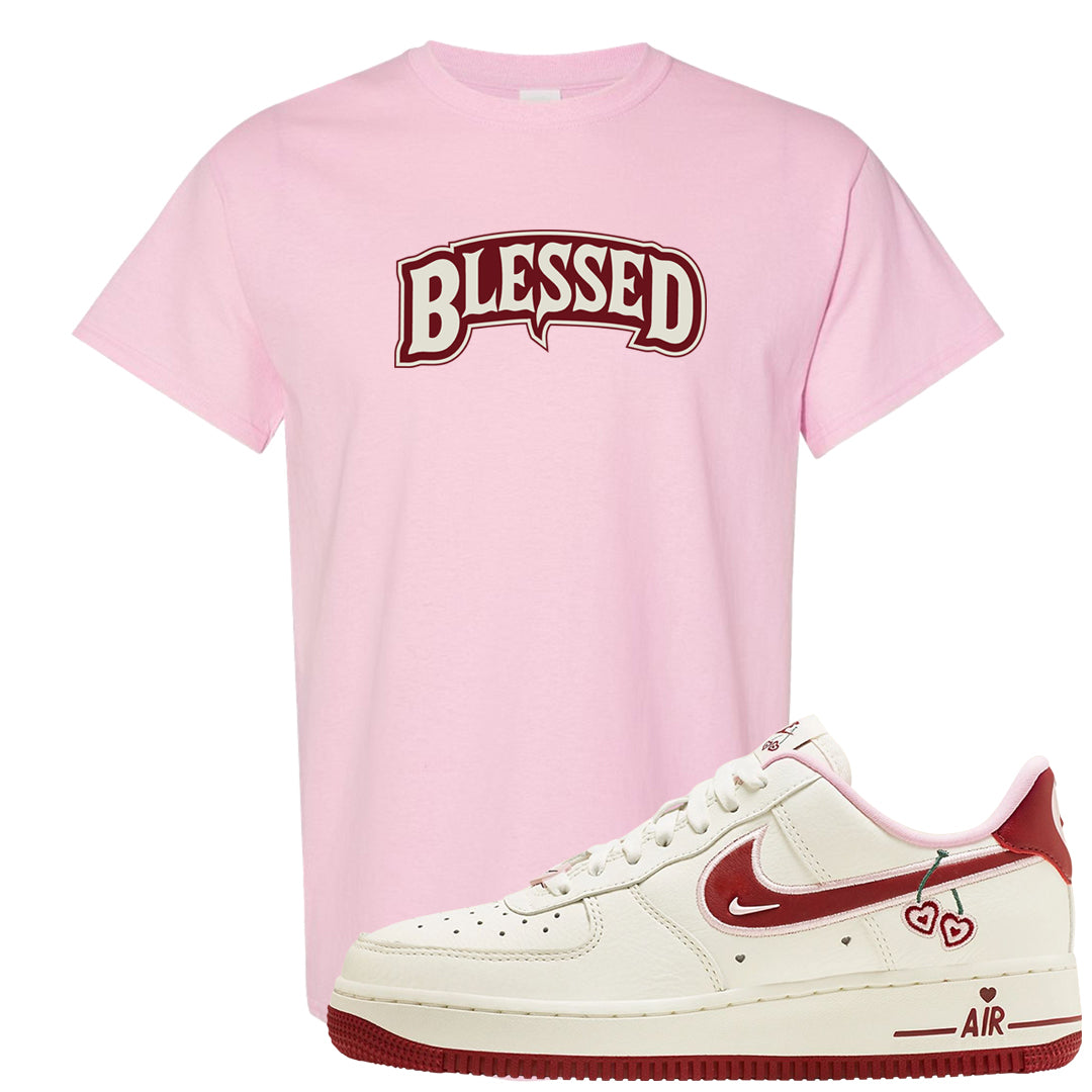 Valentine's Day 2023 Low AF 1s T Shirt | Blessed Arch, Light Pink