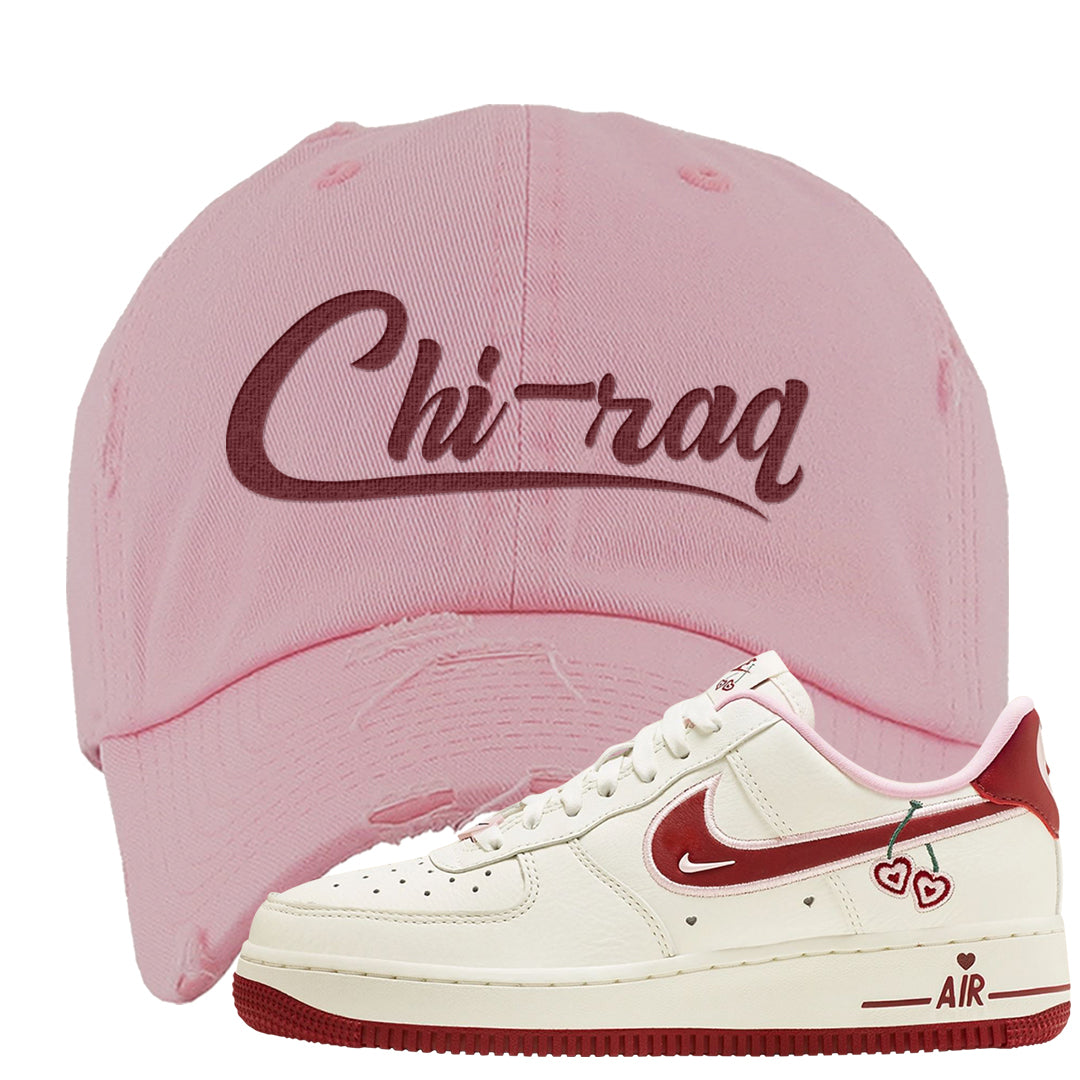 Valentine's Day 2023 Low AF 1s Distressed Dad Hat | Chiraq, Light Pink