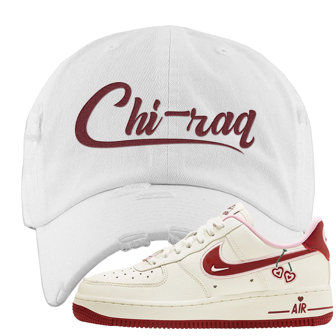 Valentine's Day 2023 Low AF 1s Distressed Dad Hat | Chiraq, White