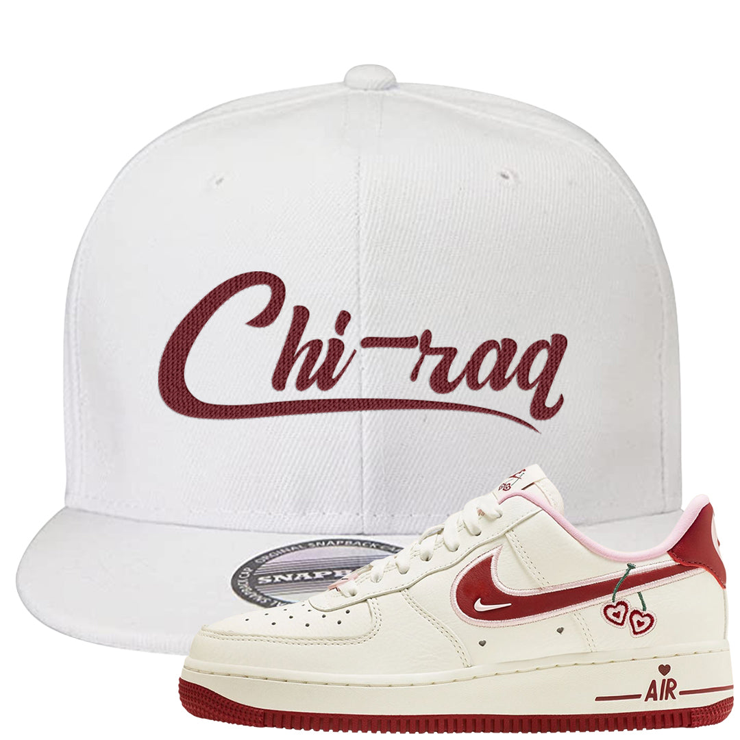 Valentine's Day 2023 Low AF 1s Snapback Hat | Chiraq, White