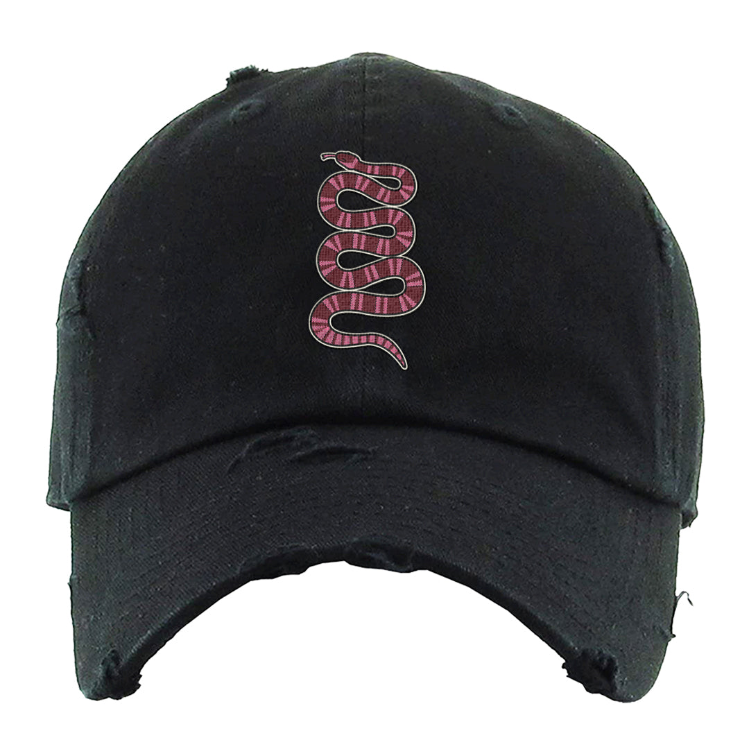 Valentine's Day 2023 Low AF 1s Distressed Dad Hat | Coiled Snake, Black