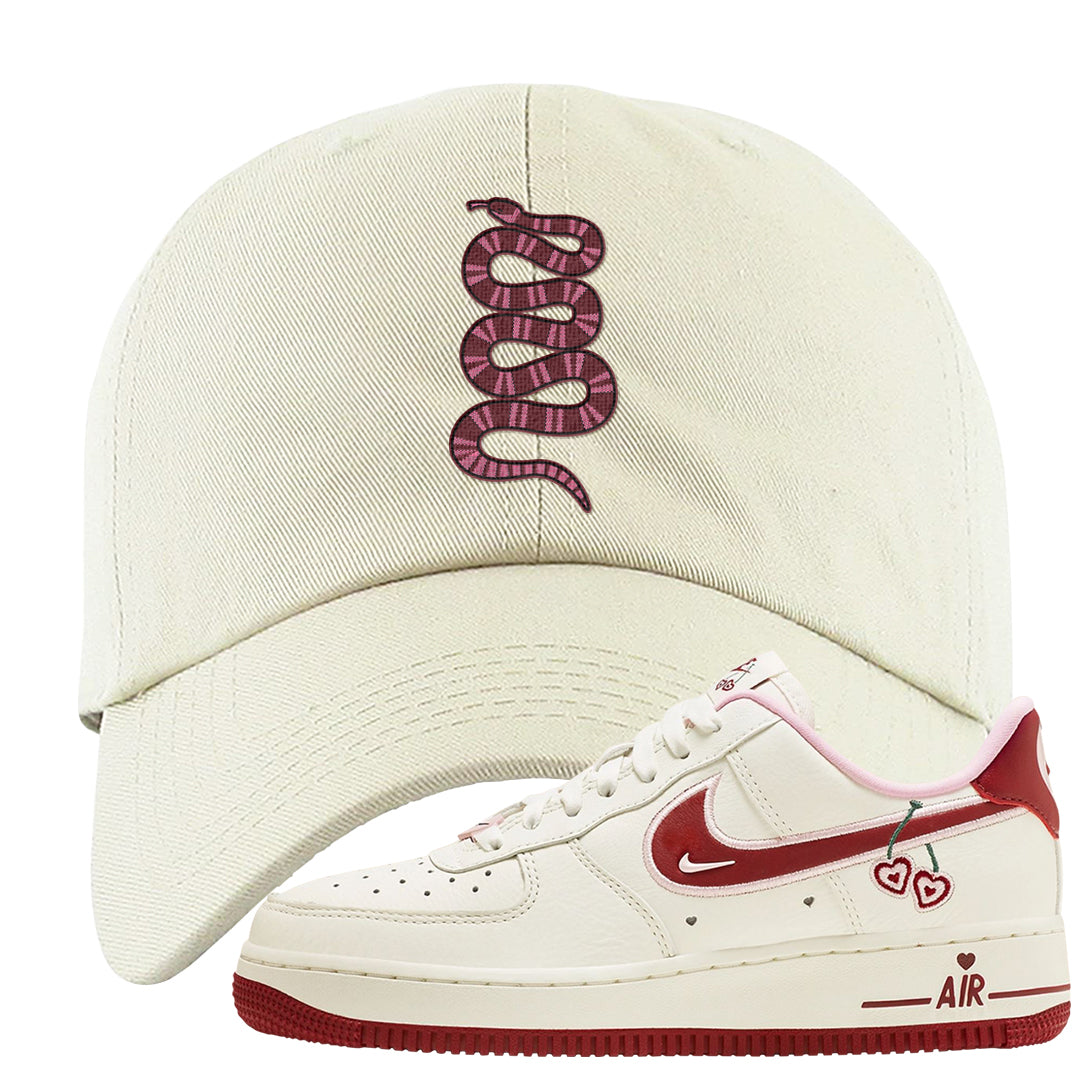 Valentine's Day 2023 Low AF 1s Dad Hat | Coiled Snake, White