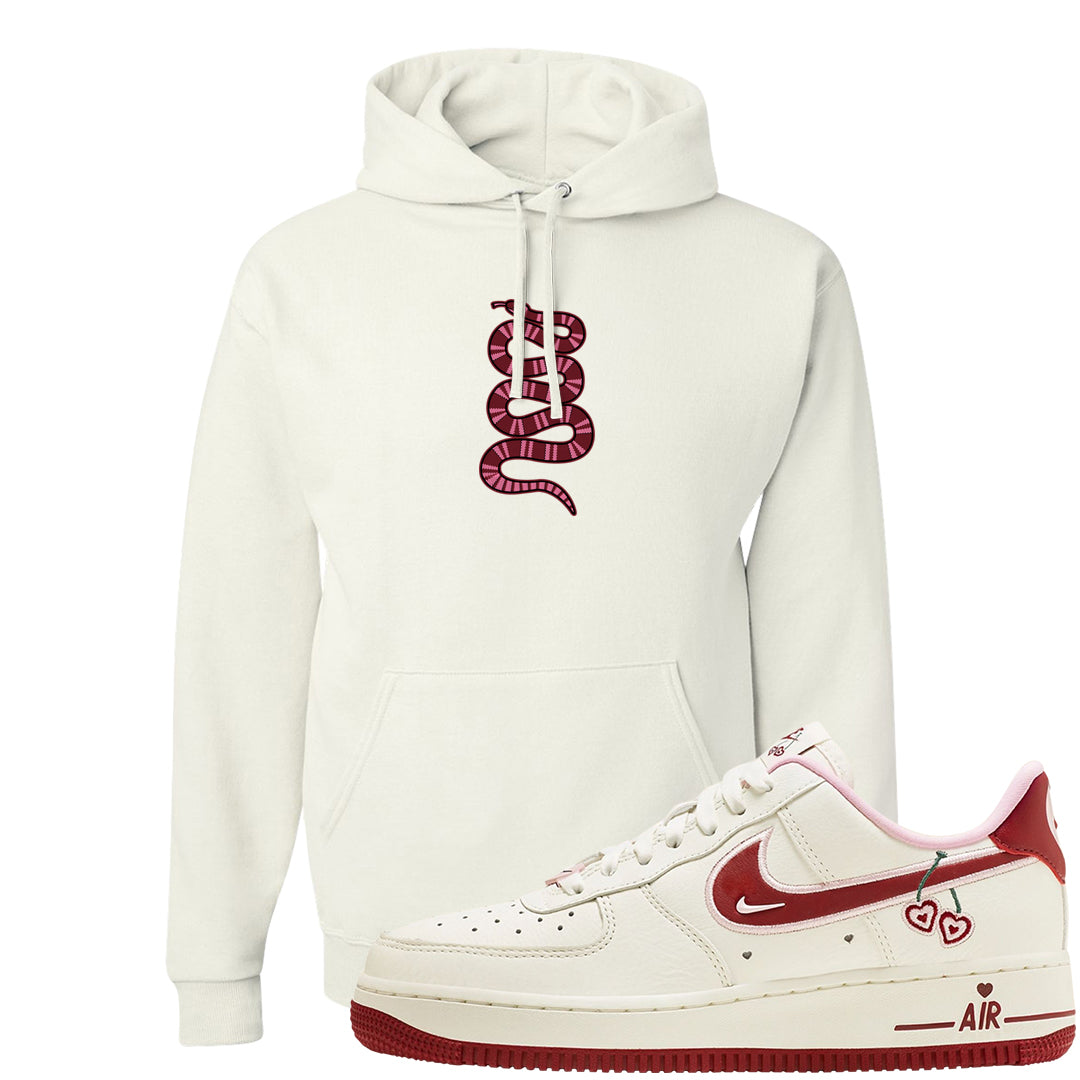 Valentine's Day 2023 Low AF 1s Hoodie | Coiled Snake, White