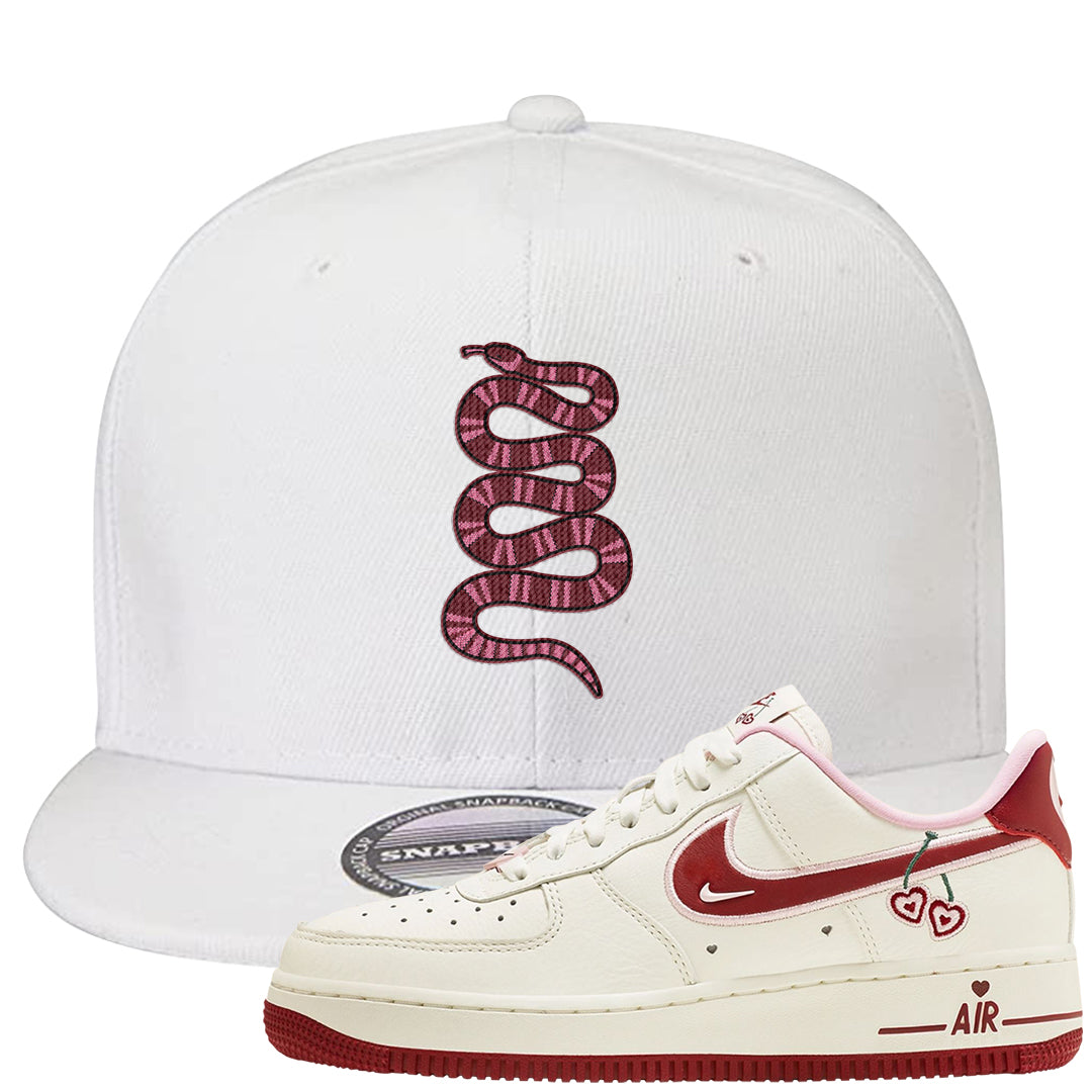 Valentine's Day 2023 Low AF 1s Snapback Hat | Coiled Snake, White