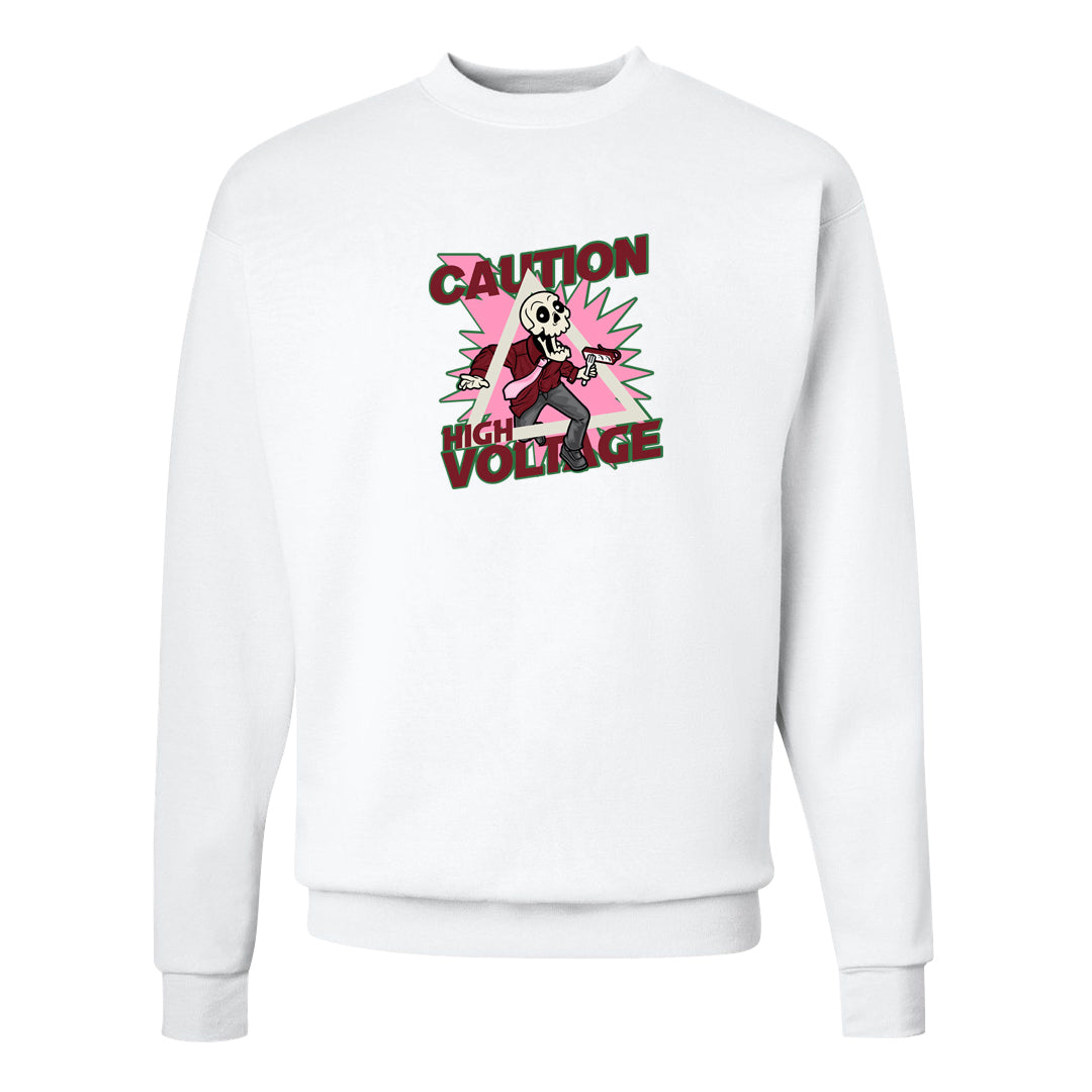 Valentine's Day 2023 Low AF 1s Crewneck Sweatshirt | Caution High Voltage, White