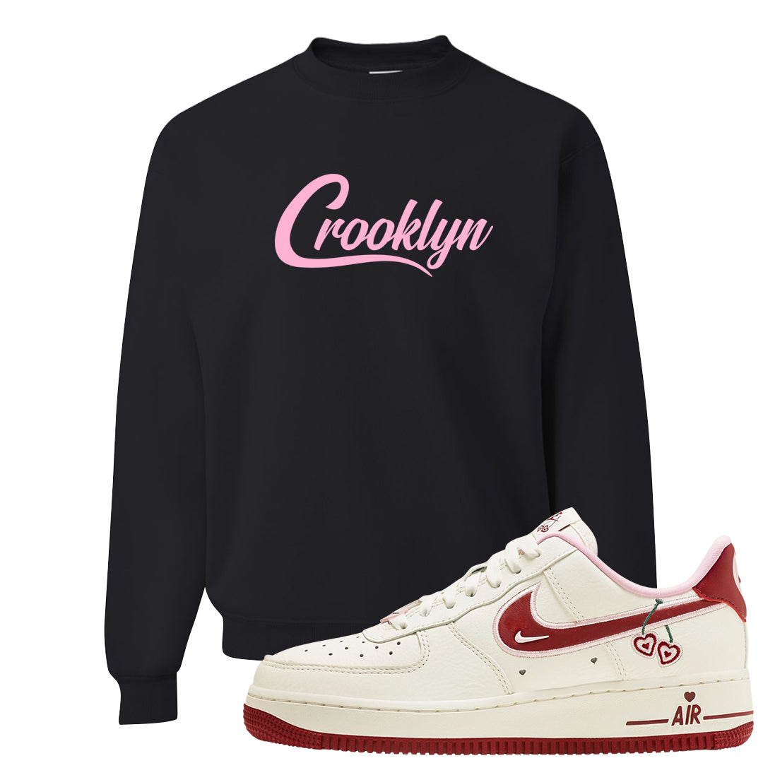 Valentine's Day 2023 Low AF 1s Crewneck Sweatshirt | Crooklyn, Black