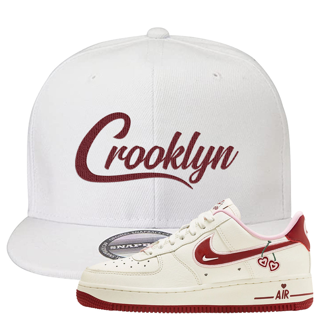 Valentine's Day 2023 Low AF 1s Snapback Hat | Crooklyn, White