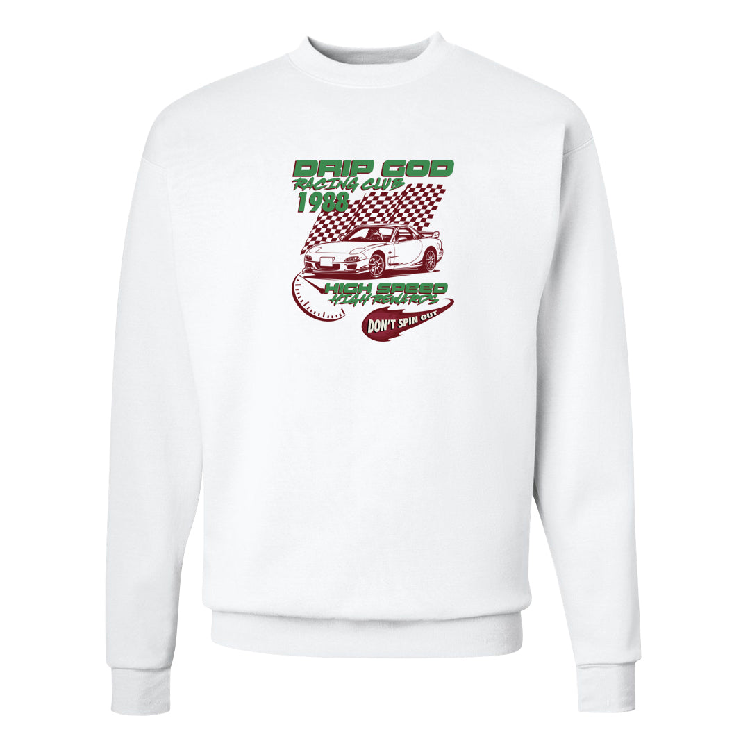 Valentine's Day 2023 Low AF 1s Crewneck Sweatshirt | Drip God Racing Club, White