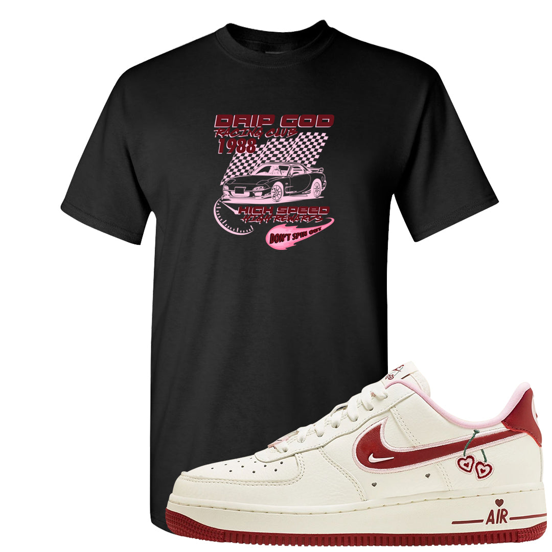 Valentine's Day 2023 Low AF 1s T Shirt | Drip God Racing Club, Black