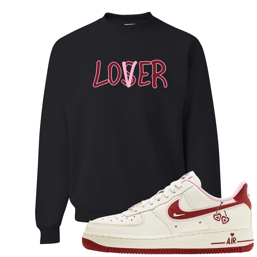 Valentine's Day 2023 Low AF 1s Crewneck Sweatshirt | Lover, Black
