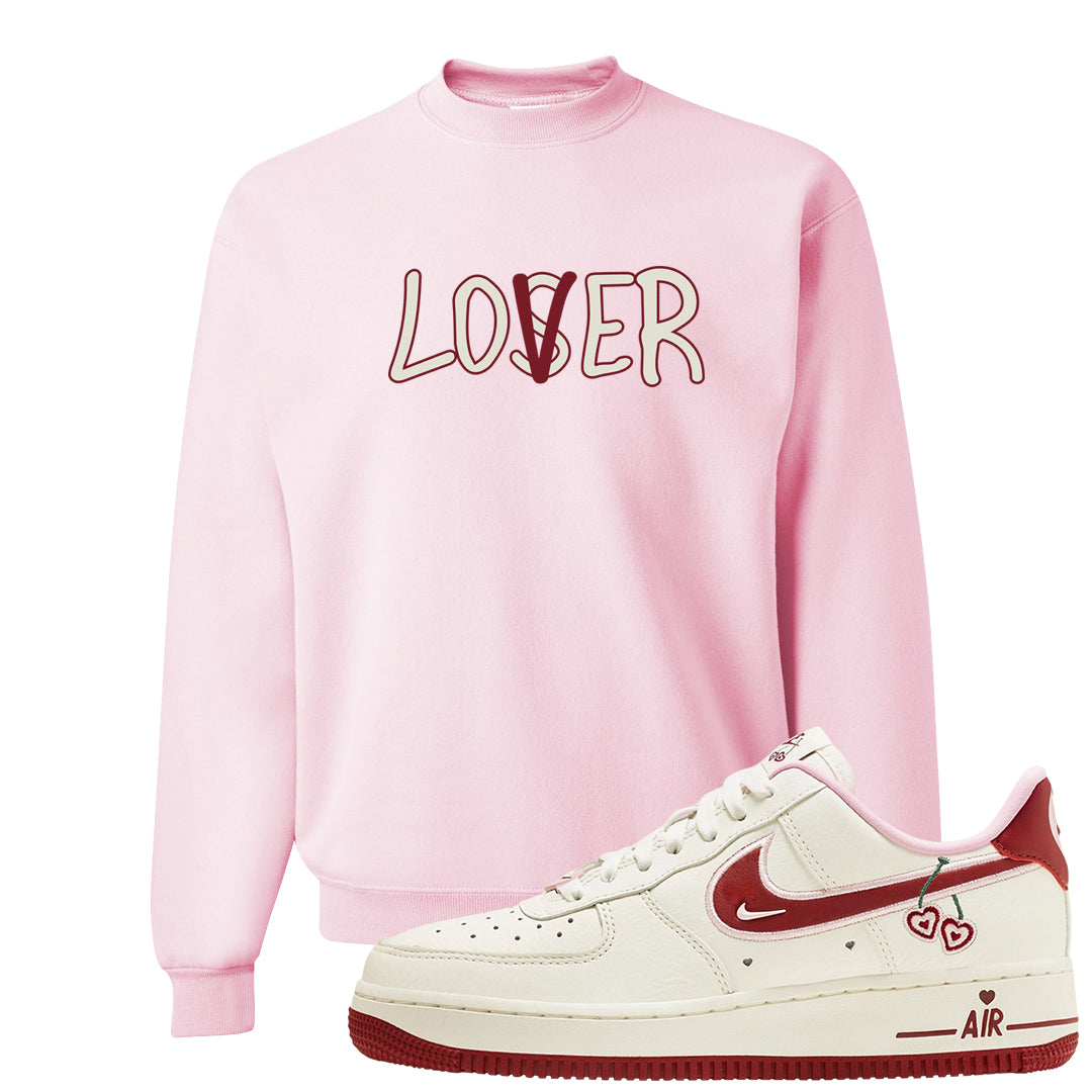 Valentine's Day 2023 Low AF 1s Crewneck Sweatshirt | Lover, Light Pink
