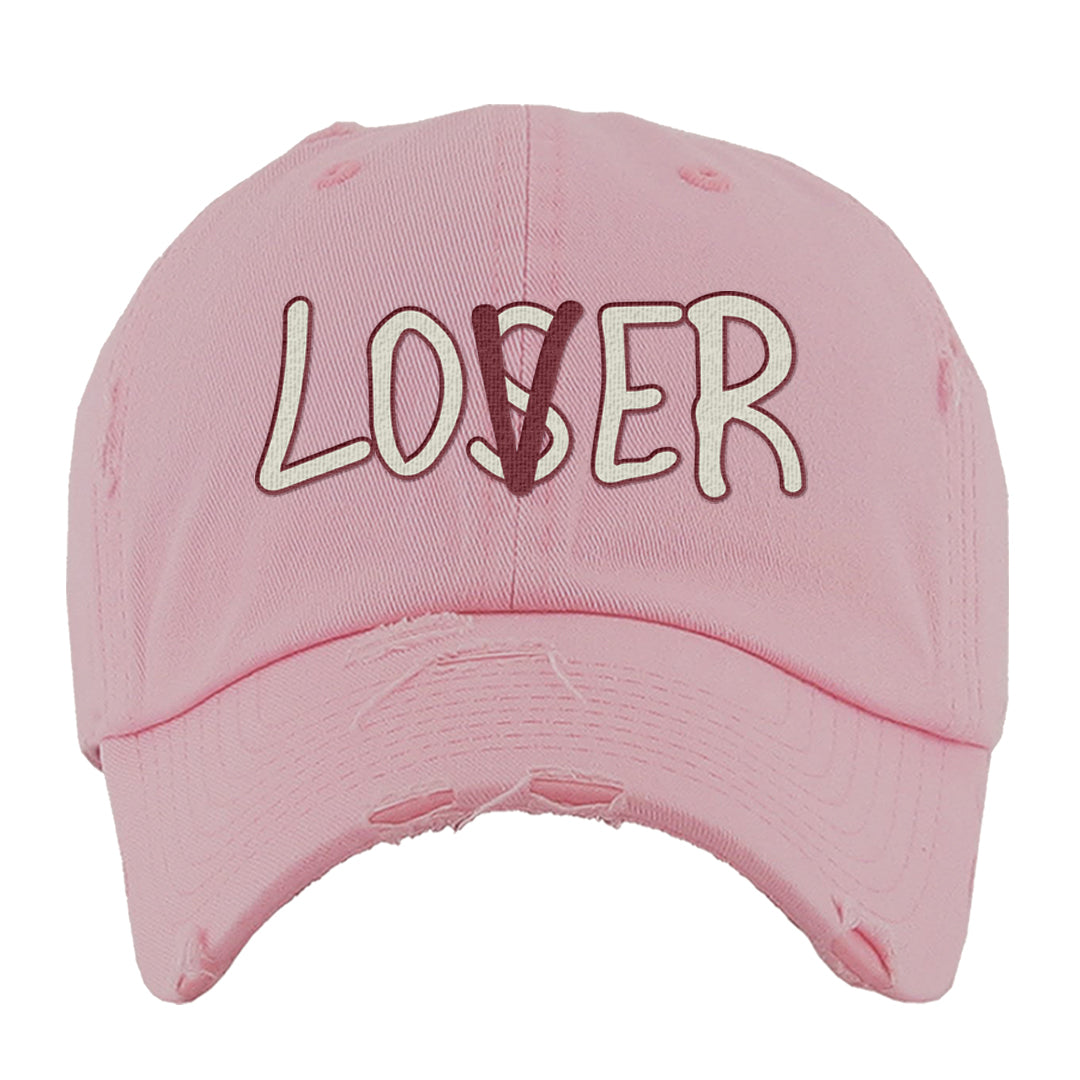 Valentine's Day 2023 Low AF 1s Distressed Dad Hat | Lover, Light Pink