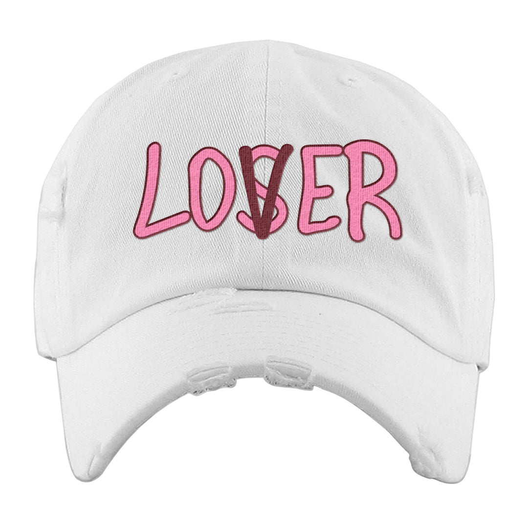 Valentine's Day 2023 Low AF 1s Distressed Dad Hat | Lover, White