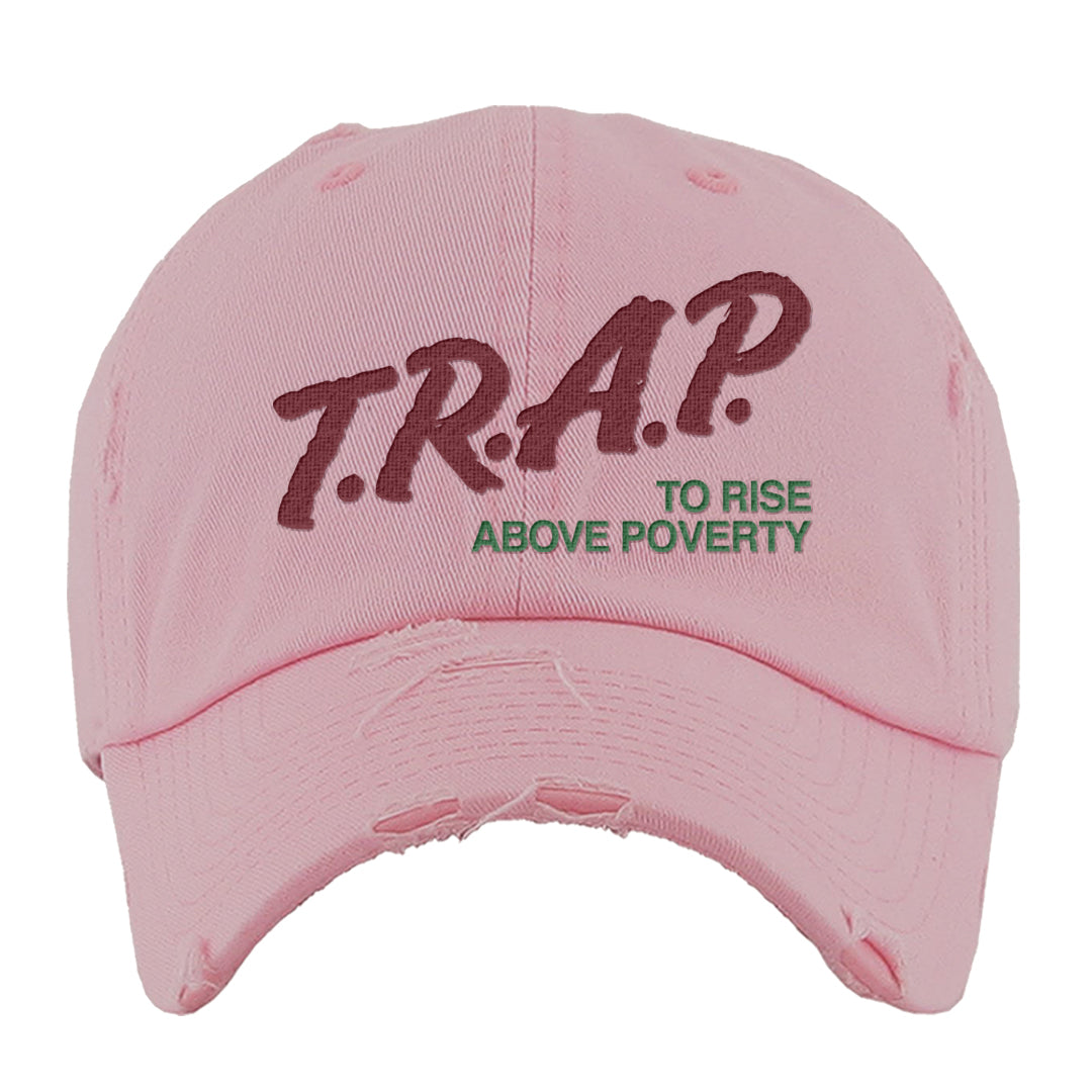 Valentine's Day 2023 Low AF 1s Distressed Dad Hat | Trap To Rise Above Poverty, Light Pink