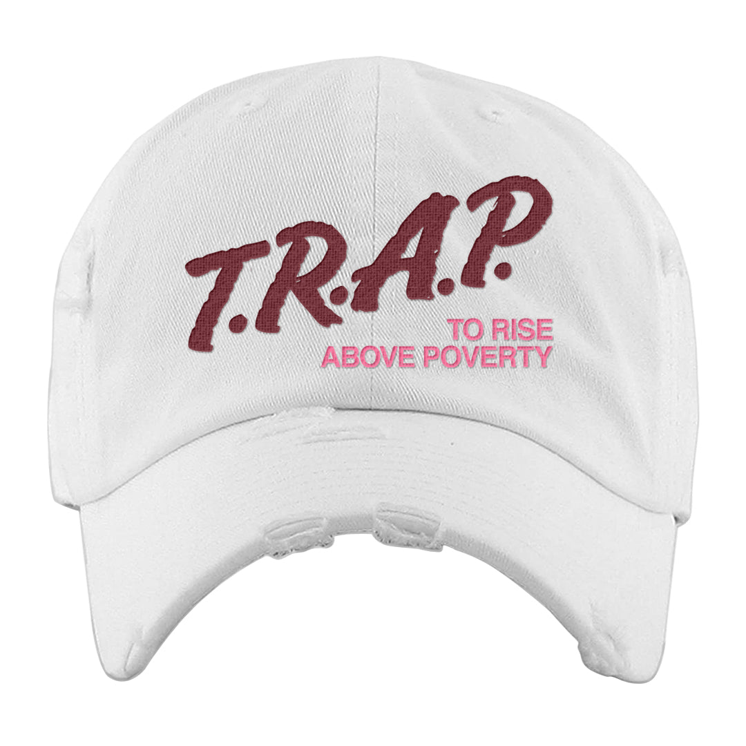 Valentine's Day 2023 Low AF 1s Distressed Dad Hat | Trap To Rise Above Poverty, White