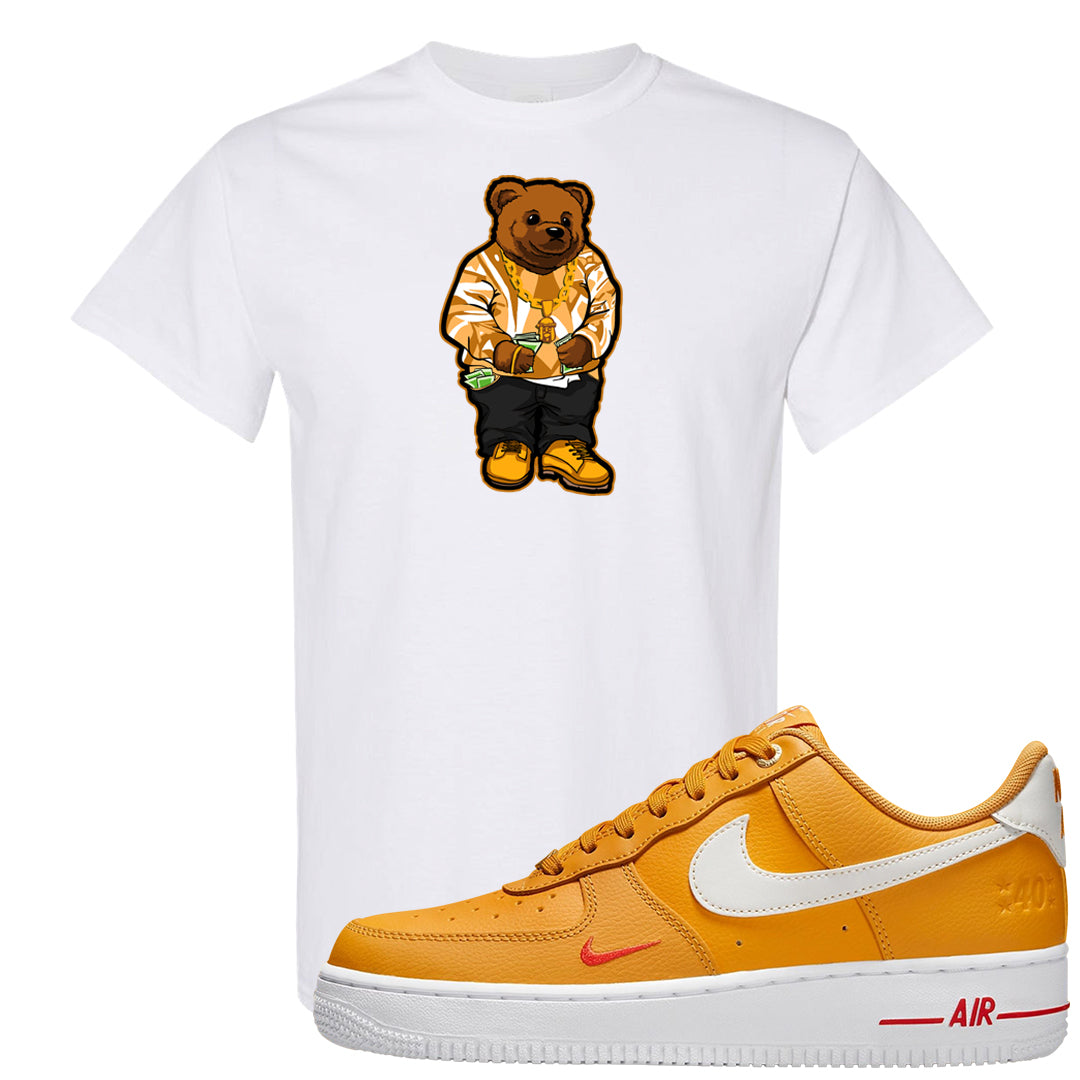 Yellow Ochre Low AF 1s T Shirt | Sweater Bear, White