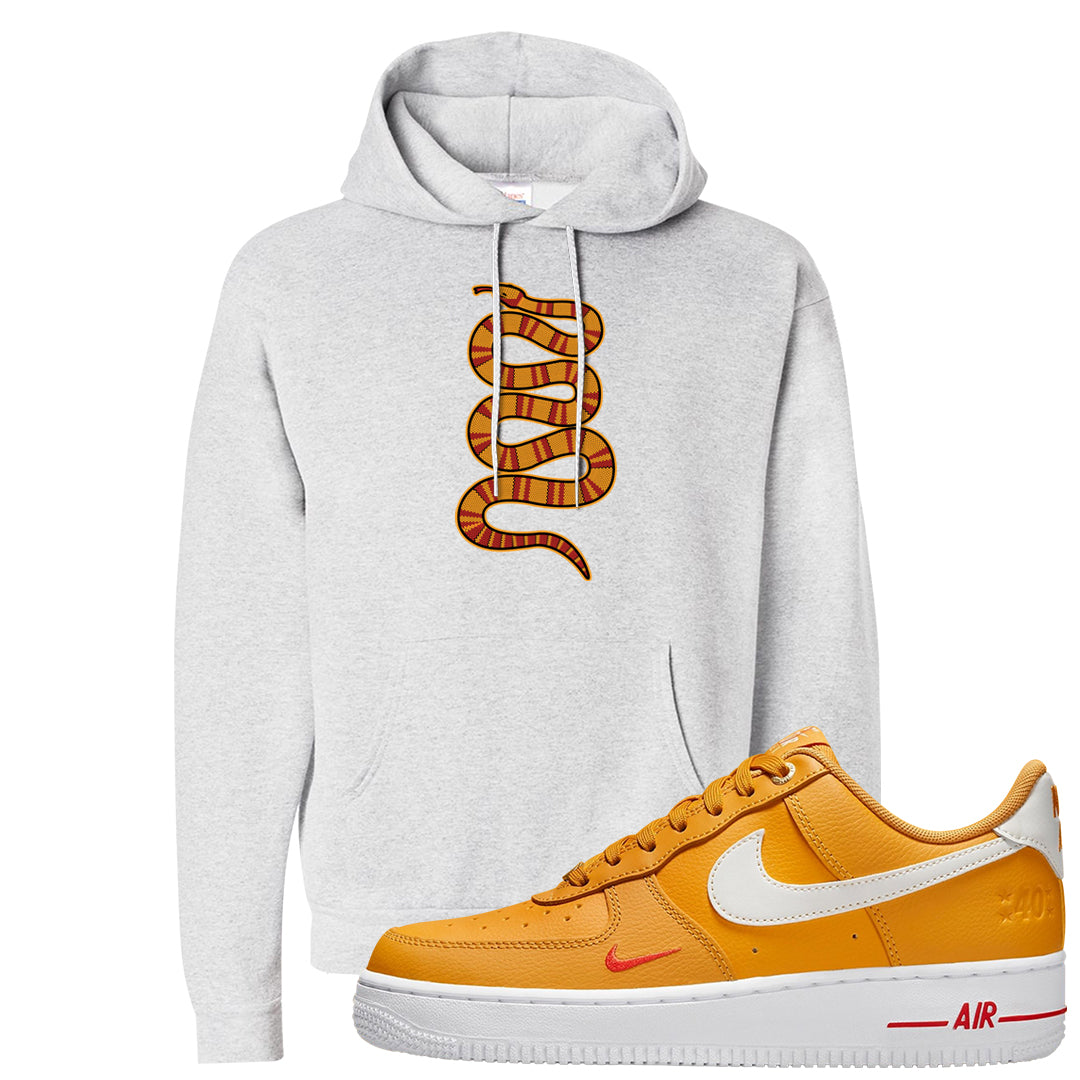 Yellow Ochre Low AF 1s Hoodie | Coiled Snake, Ash