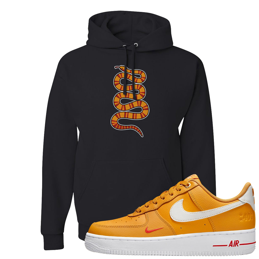 Yellow Ochre Low AF 1s Hoodie | Coiled Snake, Black