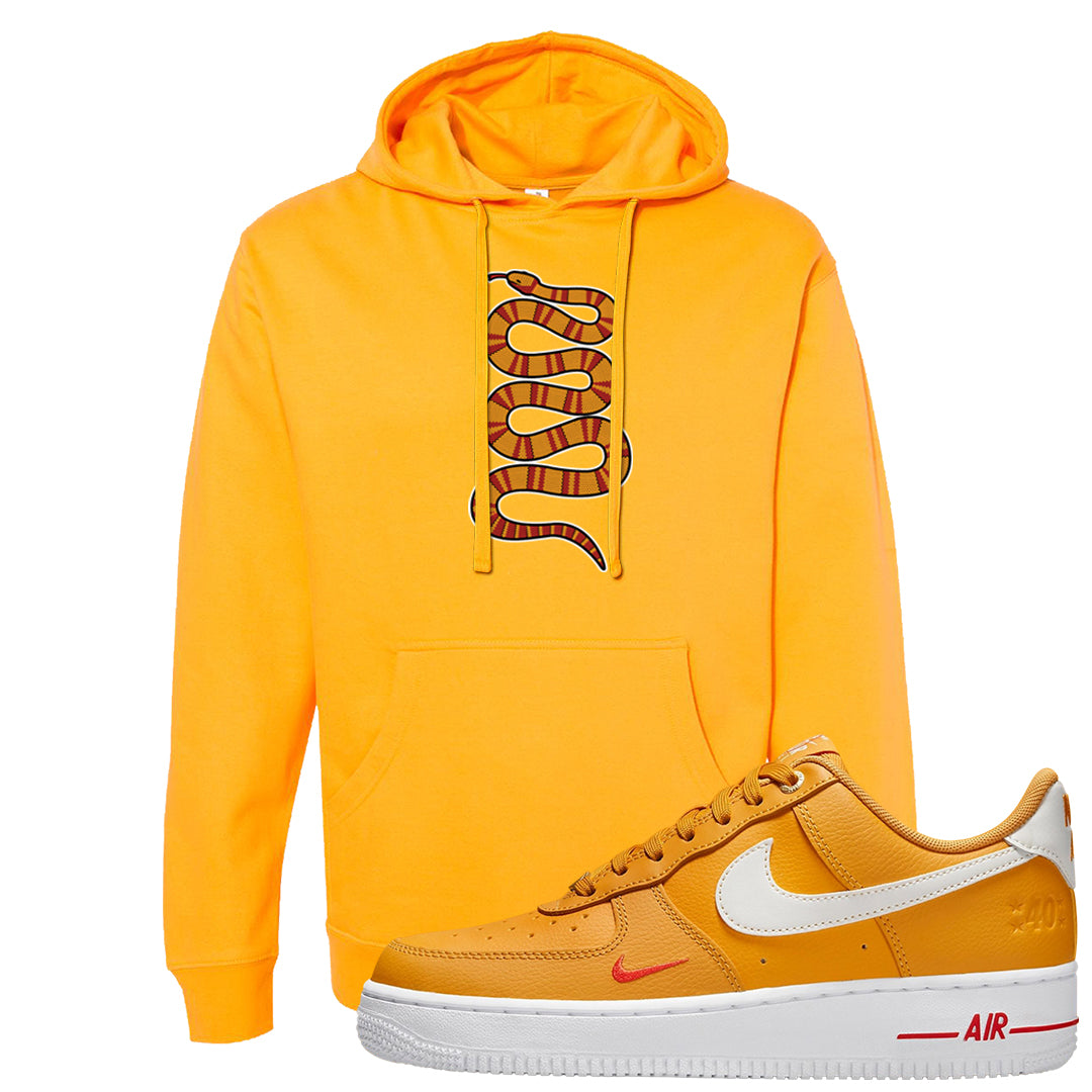 Yellow Ochre Low AF 1s Hoodie | Coiled Snake, Gold