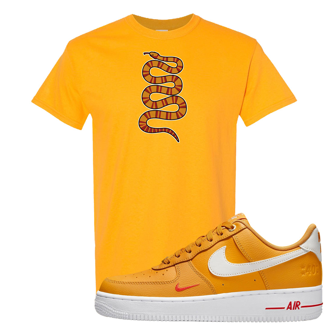 Yellow Ochre Low AF 1s T Shirt | Coiled Snake, Gold