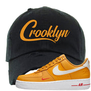 Yellow Ochre Low AF 1s Distressed Dad Hat | Crooklyn, Black